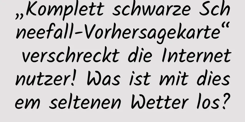 „Komplett schwarze Schneefall-Vorhersagekarte“ verschreckt die Internetnutzer! Was ist mit diesem seltenen Wetter los?