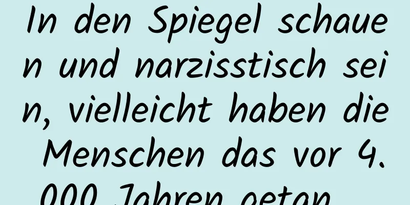 In den Spiegel schauen und narzisstisch sein, vielleicht haben die Menschen das vor 4.000 Jahren getan ...