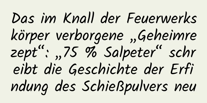 Das im Knall der Feuerwerkskörper verborgene „Geheimrezept“: „75 % Salpeter“ schreibt die Geschichte der Erfindung des Schießpulvers neu