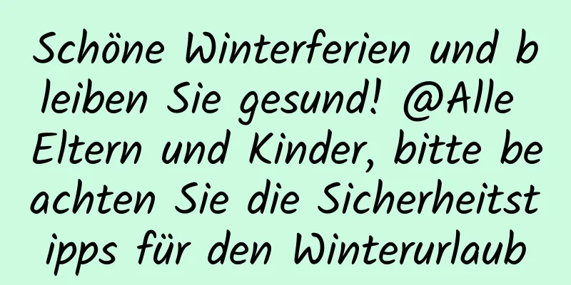 Schöne Winterferien und bleiben Sie gesund! @Alle Eltern und Kinder, bitte beachten Sie die Sicherheitstipps für den Winterurlaub
