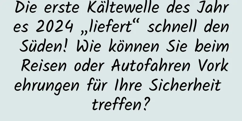 Die erste Kältewelle des Jahres 2024 „liefert“ schnell den Süden! Wie können Sie beim Reisen oder Autofahren Vorkehrungen für Ihre Sicherheit treffen?