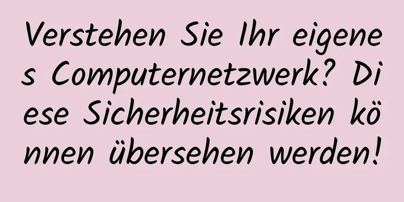 Verstehen Sie Ihr eigenes Computernetzwerk? Diese Sicherheitsrisiken können übersehen werden!