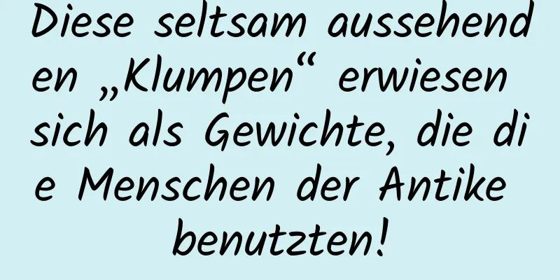 Diese seltsam aussehenden „Klumpen“ erwiesen sich als Gewichte, die die Menschen der Antike benutzten!