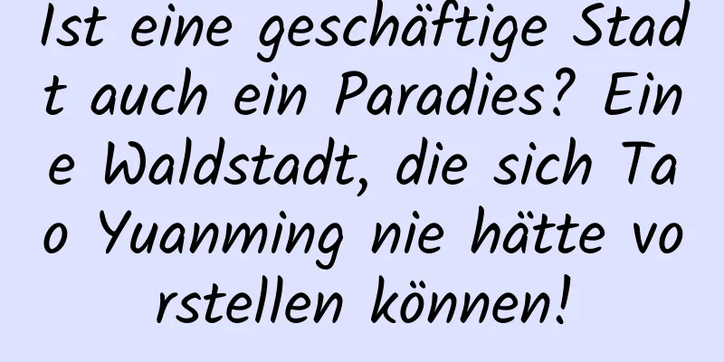 Ist eine geschäftige Stadt auch ein Paradies? Eine Waldstadt, die sich Tao Yuanming nie hätte vorstellen können!