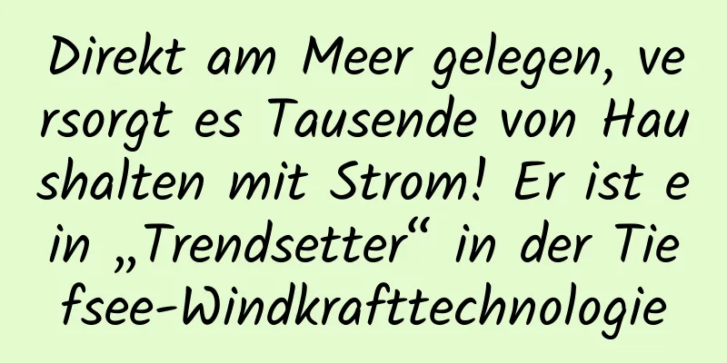Direkt am Meer gelegen, versorgt es Tausende von Haushalten mit Strom! Er ist ein „Trendsetter“ in der Tiefsee-Windkrafttechnologie