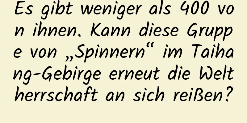 Es gibt weniger als 400 von ihnen. Kann diese Gruppe von „Spinnern“ im Taihang-Gebirge erneut die Weltherrschaft an sich reißen?
