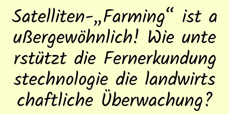 Satelliten-„Farming“ ist außergewöhnlich! Wie unterstützt die Fernerkundungstechnologie die landwirtschaftliche Überwachung?