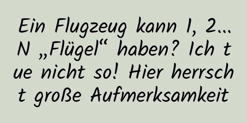 Ein Flugzeug kann 1, 2...N „Flügel“ haben? Ich tue nicht so! Hier herrscht große Aufmerksamkeit