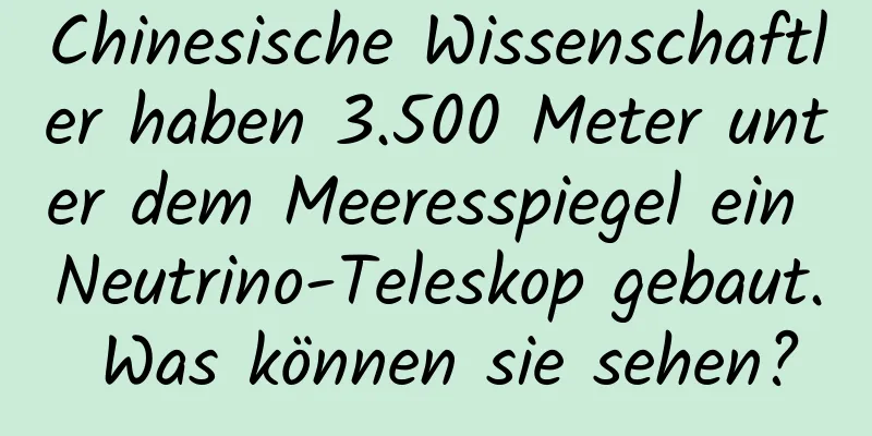 Chinesische Wissenschaftler haben 3.500 Meter unter dem Meeresspiegel ein Neutrino-Teleskop gebaut. Was können sie sehen?