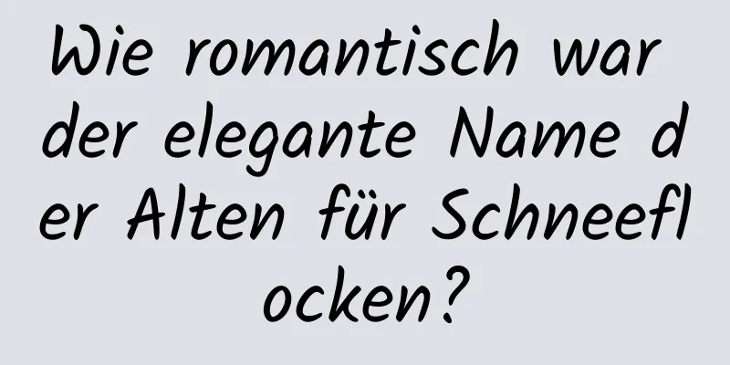 Wie romantisch war der elegante Name der Alten für Schneeflocken?