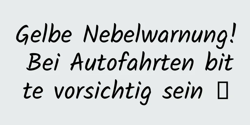 Gelbe Nebelwarnung! Bei Autofahrten bitte vorsichtig sein →