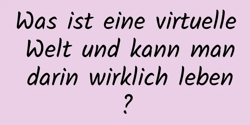 Was ist eine virtuelle Welt und kann man darin wirklich leben?