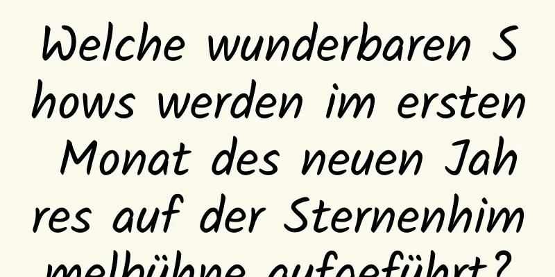 Welche wunderbaren Shows werden im ersten Monat des neuen Jahres auf der Sternenhimmelbühne aufgeführt?