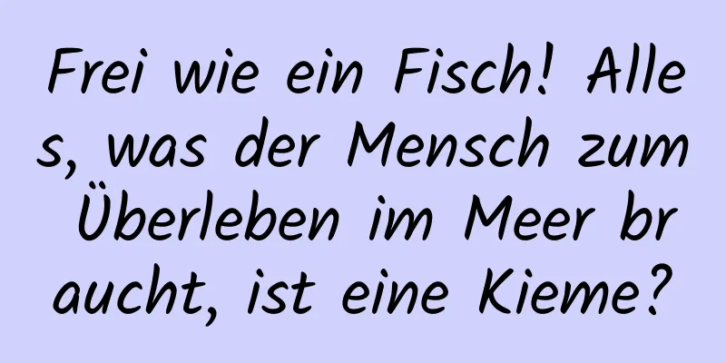 Frei wie ein Fisch! Alles, was der Mensch zum Überleben im Meer braucht, ist eine Kieme?
