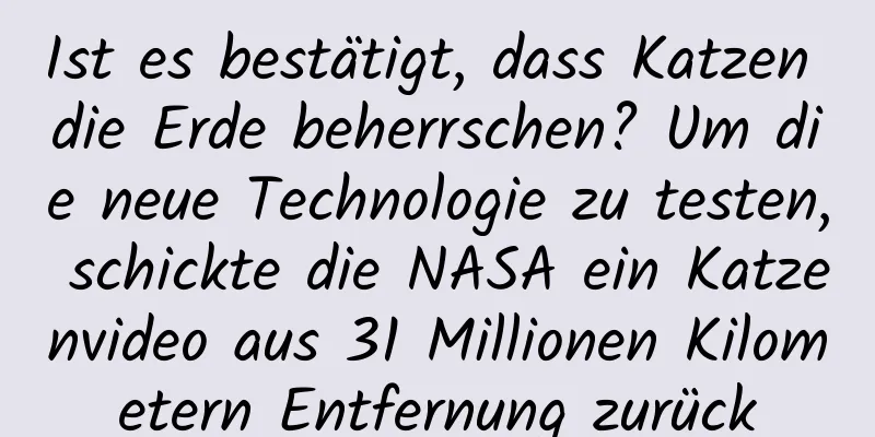 Ist es bestätigt, dass Katzen die Erde beherrschen? Um die neue Technologie zu testen, schickte die NASA ein Katzenvideo aus 31 Millionen Kilometern Entfernung zurück