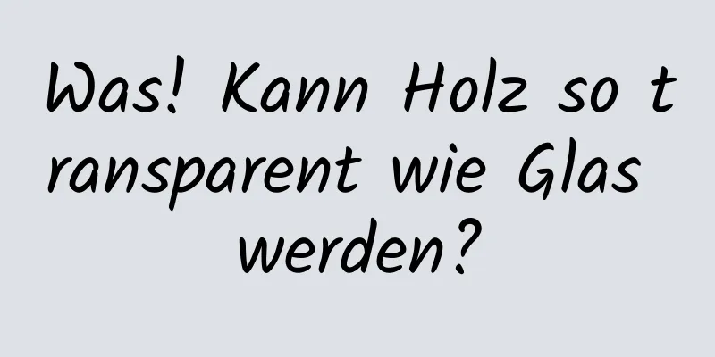 Was! Kann Holz so transparent wie Glas werden?