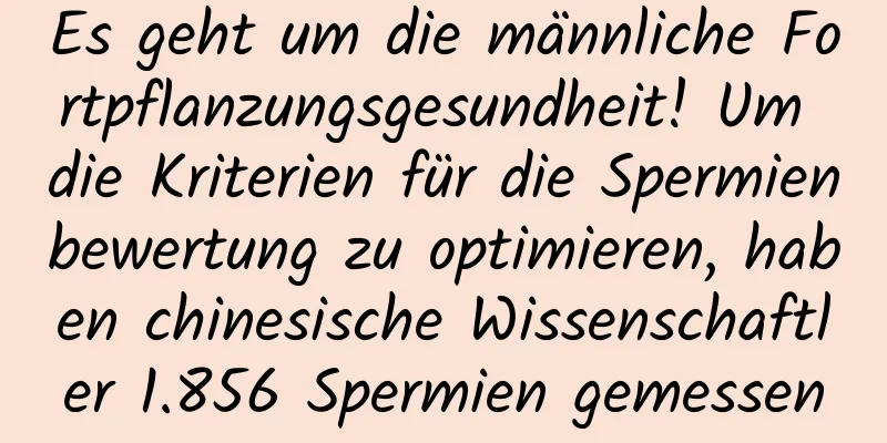 Es geht um die männliche Fortpflanzungsgesundheit! Um die Kriterien für die Spermienbewertung zu optimieren, haben chinesische Wissenschaftler 1.856 Spermien gemessen