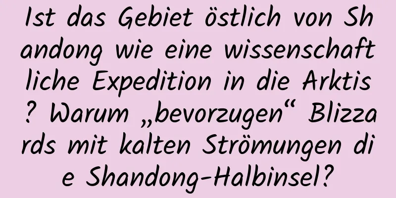 Ist das Gebiet östlich von Shandong wie eine wissenschaftliche Expedition in die Arktis? Warum „bevorzugen“ Blizzards mit kalten Strömungen die Shandong-Halbinsel?