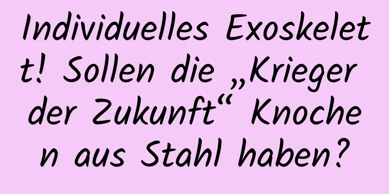 Individuelles Exoskelett! Sollen die „Krieger der Zukunft“ Knochen aus Stahl haben?