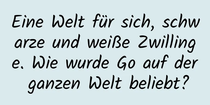 Eine Welt für sich, schwarze und weiße Zwillinge. Wie wurde Go auf der ganzen Welt beliebt?