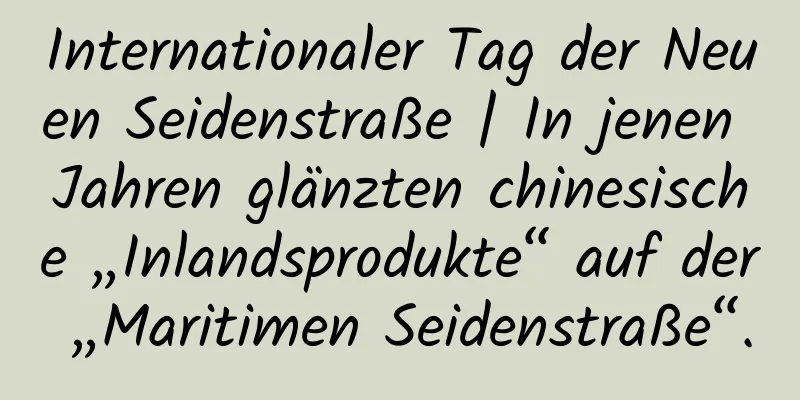 Internationaler Tag der Neuen Seidenstraße | In jenen Jahren glänzten chinesische „Inlandsprodukte“ auf der „Maritimen Seidenstraße“.