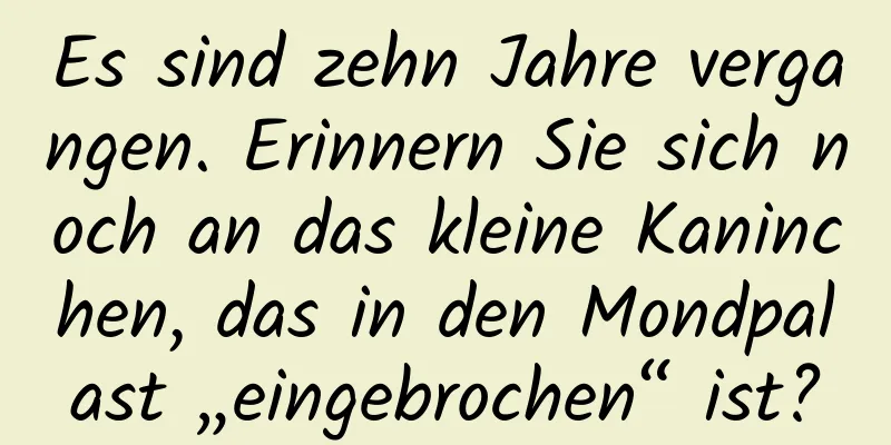Es sind zehn Jahre vergangen. Erinnern Sie sich noch an das kleine Kaninchen, das in den Mondpalast „eingebrochen“ ist?