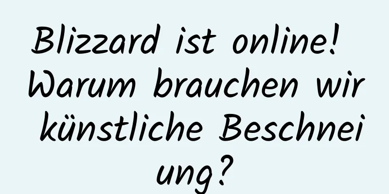 Blizzard ist online! Warum brauchen wir künstliche Beschneiung?