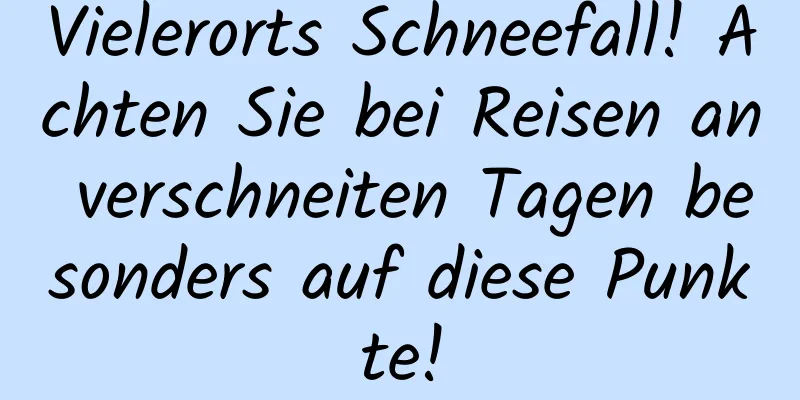 Vielerorts Schneefall! Achten Sie bei Reisen an verschneiten Tagen besonders auf diese Punkte!