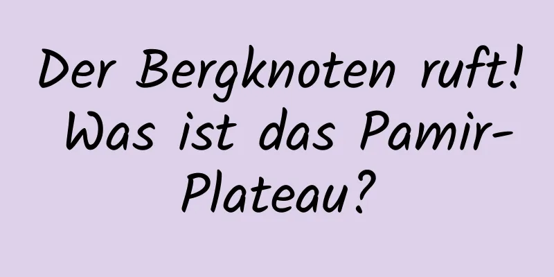 Der Bergknoten ruft! Was ist das Pamir-Plateau?