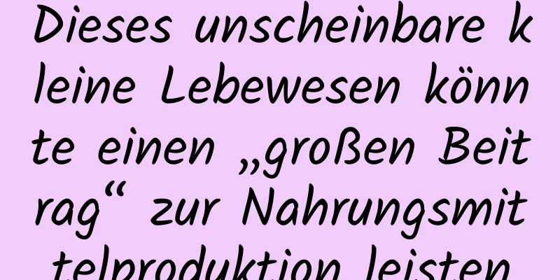 Dieses unscheinbare kleine Lebewesen könnte einen „großen Beitrag“ zur Nahrungsmittelproduktion leisten