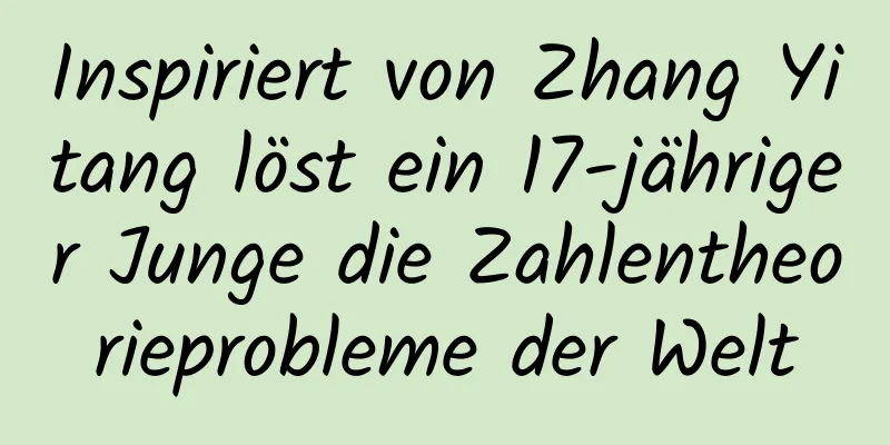 Inspiriert von Zhang Yitang löst ein 17-jähriger Junge die Zahlentheorieprobleme der Welt