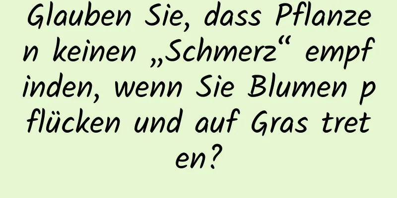 Glauben Sie, dass Pflanzen keinen „Schmerz“ empfinden, wenn Sie Blumen pflücken und auf Gras treten?