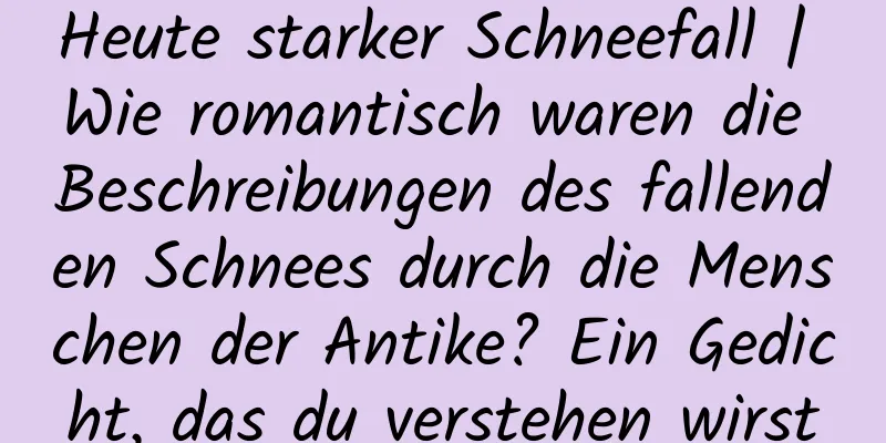 Heute starker Schneefall | Wie romantisch waren die Beschreibungen des fallenden Schnees durch die Menschen der Antike? Ein Gedicht, das du verstehen wirst
