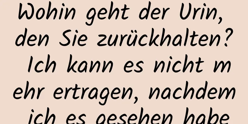 Wohin geht der Urin, den Sie zurückhalten? Ich kann es nicht mehr ertragen, nachdem ich es gesehen habe