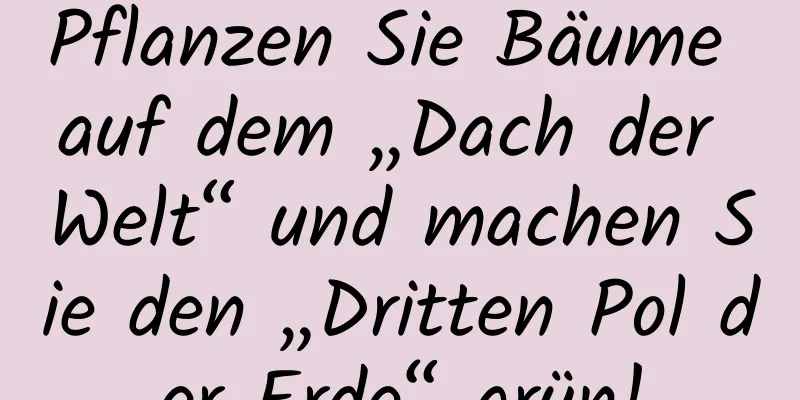 Pflanzen Sie Bäume auf dem „Dach der Welt“ und machen Sie den „Dritten Pol der Erde“ grün!