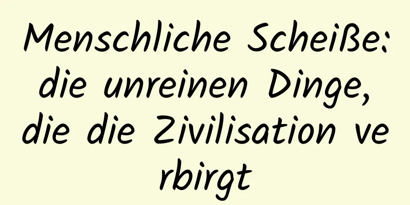 Menschliche Scheiße: die unreinen Dinge, die die Zivilisation verbirgt
