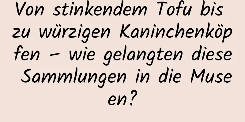 Von stinkendem Tofu bis zu würzigen Kaninchenköpfen – wie gelangten diese Sammlungen in die Museen?