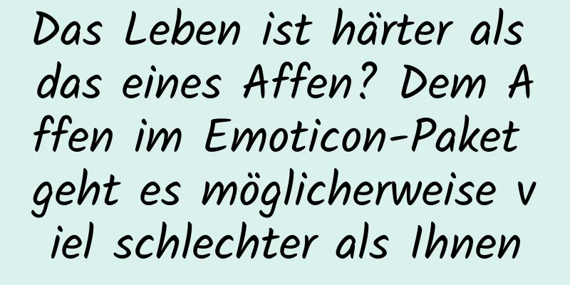 Das Leben ist härter als das eines Affen? Dem Affen im Emoticon-Paket geht es möglicherweise viel schlechter als Ihnen