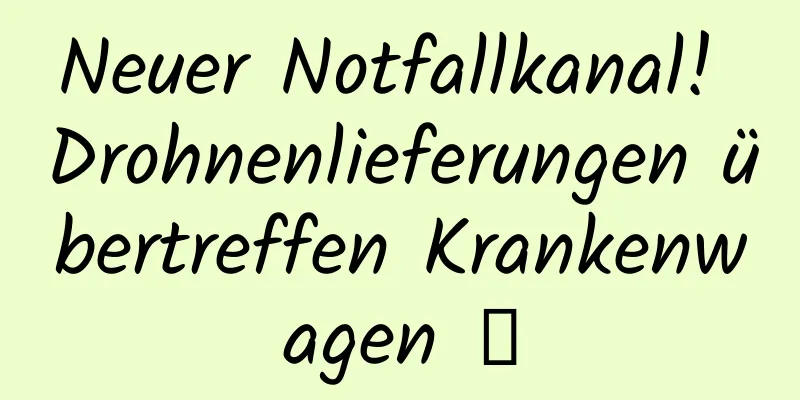 Neuer Notfallkanal! Drohnenlieferungen übertreffen Krankenwagen →