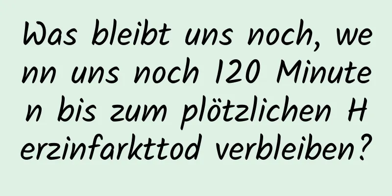 Was bleibt uns noch, wenn uns noch 120 Minuten bis zum plötzlichen Herzinfarkttod verbleiben?