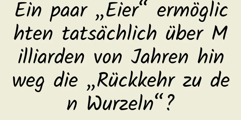 Ein paar „Eier“ ​​ermöglichten tatsächlich über Milliarden von Jahren hinweg die „Rückkehr zu den Wurzeln“?