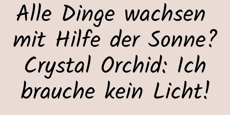 Alle Dinge wachsen mit Hilfe der Sonne? Crystal Orchid: Ich brauche kein Licht!