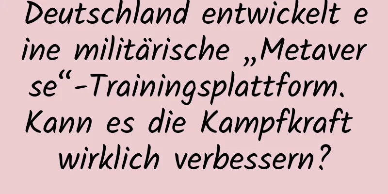 Deutschland entwickelt eine militärische „Metaverse“-Trainingsplattform. Kann es die Kampfkraft wirklich verbessern?