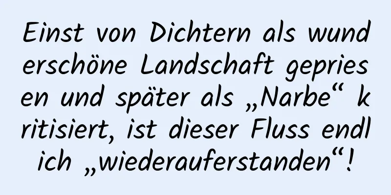 Einst von Dichtern als wunderschöne Landschaft gepriesen und später als „Narbe“ kritisiert, ist dieser Fluss endlich „wiederauferstanden“!