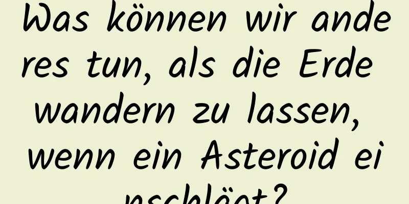 Was können wir anderes tun, als die Erde wandern zu lassen, wenn ein Asteroid einschlägt?