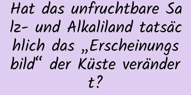 Hat das unfruchtbare Salz- und Alkaliland tatsächlich das „Erscheinungsbild“ der Küste verändert?