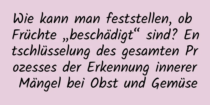 Wie kann man feststellen, ob Früchte „beschädigt“ sind? Entschlüsselung des gesamten Prozesses der Erkennung innerer Mängel bei Obst und Gemüse