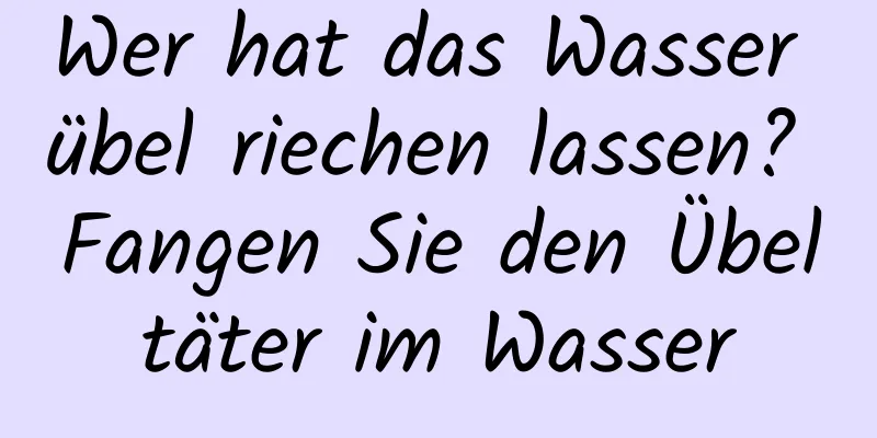 Wer hat das Wasser übel riechen lassen? Fangen Sie den Übeltäter im Wasser