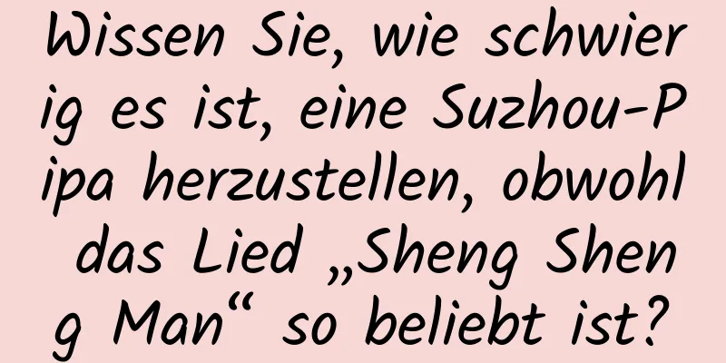 Wissen Sie, wie schwierig es ist, eine Suzhou-Pipa herzustellen, obwohl das Lied „Sheng Sheng Man“ so beliebt ist?