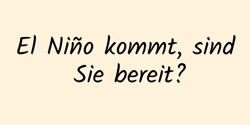 El Niño kommt, sind Sie bereit?